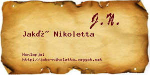 Jakó Nikoletta névjegykártya